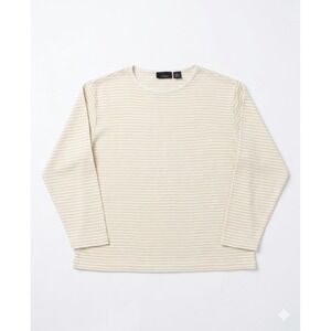 Bay Studio Yellow Striped Top Large L/S Stretch Preppy Casual Button Shirt
